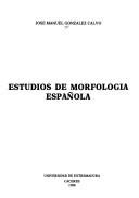 Couverture : Estudios de morfologia española