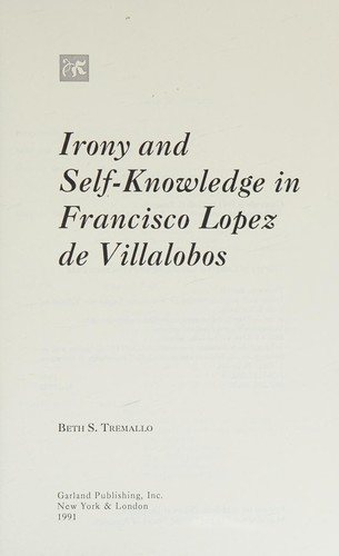 Couverture : Irony and self-knowledge in Franciso Lopez de Villalobos