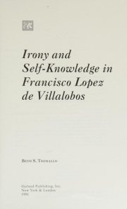 Couverture : Irony and self-knowledge in Franciso Lopez de Villalobos