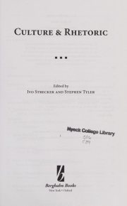 Couverture : Culture and rhetoric