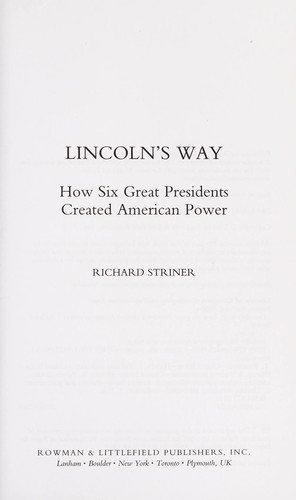 Couverture : Lincoln's way