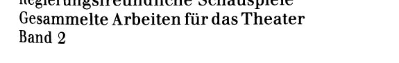 Couverture : Regierungsfreundliche Schauspiele