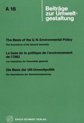 Couverture : The basis of the U.N. environmental policy
