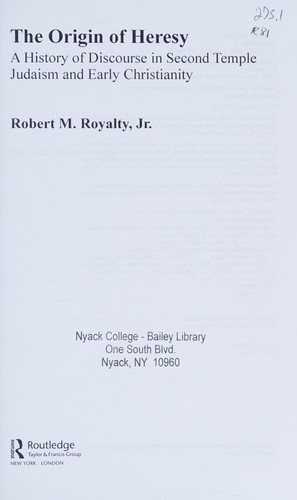 Couverture : The Origin of Heresy
