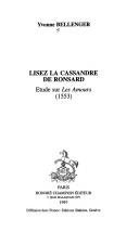 Couverture : Lisez la Cassandre de Ronsard
