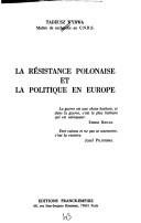 Couverture : La résistance polonaise et la politique en Europe