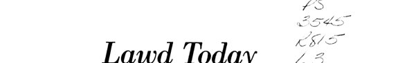 Couverture : Lawd today