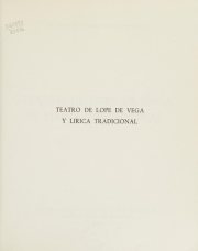 Couverture : Teatro de Lope de Vega y lírica tradicional