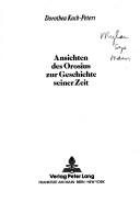 Couverture : Ansichten des Orosius zur Geschichte seiner Zeit