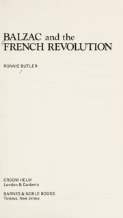 Couverture : Balzac and the French Revolution